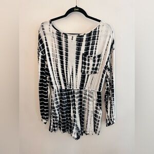 NWOT AKAIV Tie Dye Long Sleeve Romper